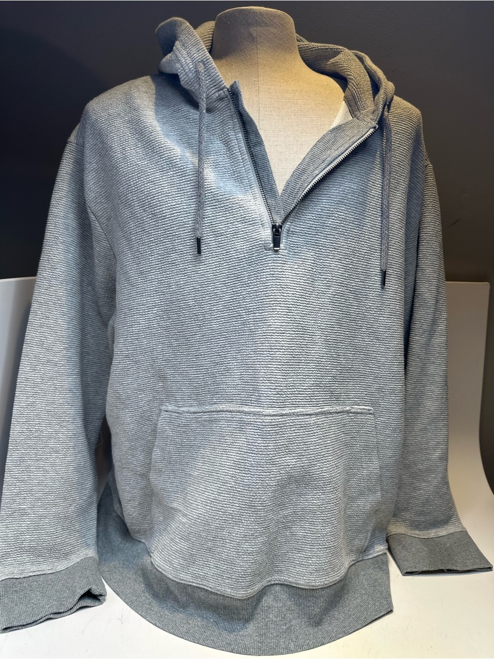 Express Light Gray Pullover with Branded Neck Label